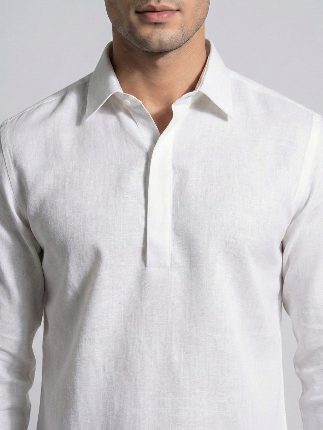 White Linen Full Sleeve Shirt