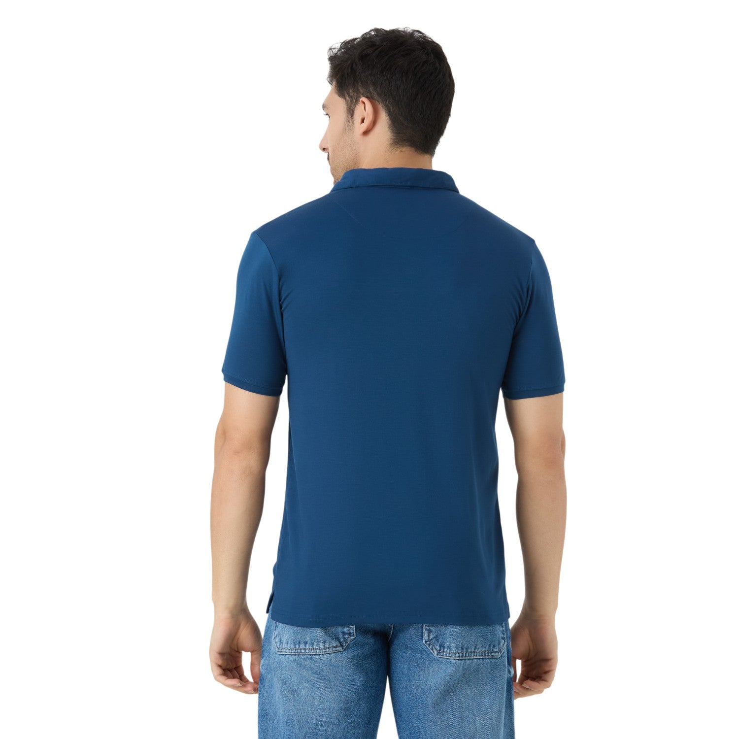 Men's Half Sleeve Polo in Cobalt Blue