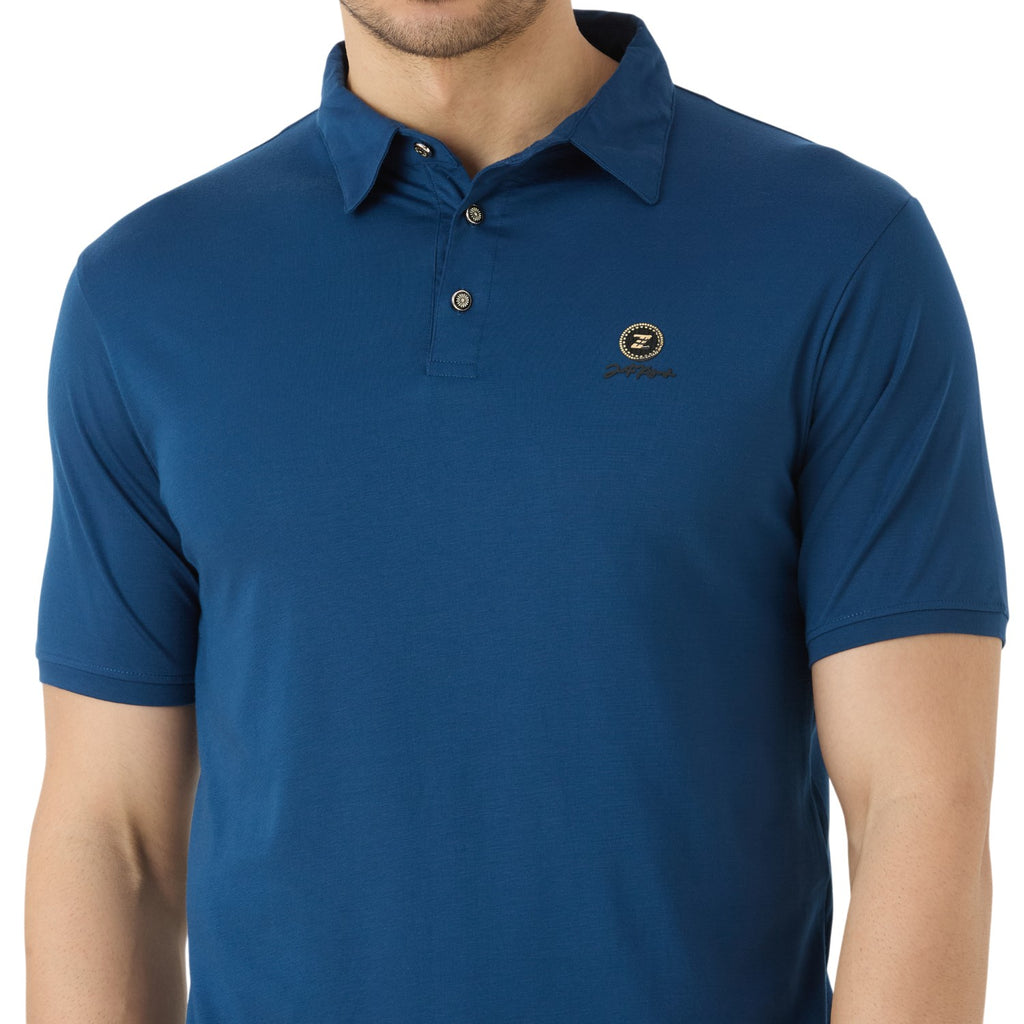 Men's Half Sleeve Polo in Cobalt Blue